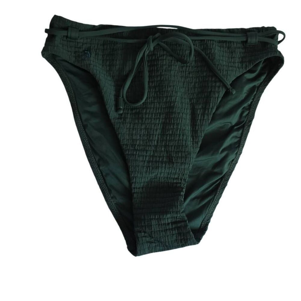 Polo Ralph Lauren Women's Size Medium Green Pony Logo Belted Bikini Bottoms